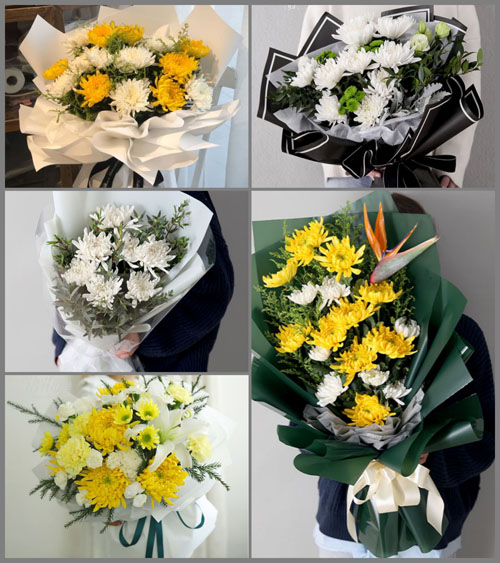 山东青岛胶州市中云街道南卧龙村白事花束代送